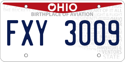 OH license plate FXY3009