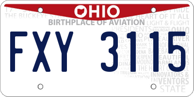 OH license plate FXY3115