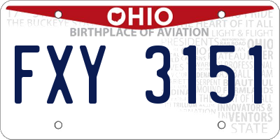 OH license plate FXY3151