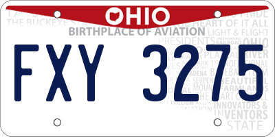 OH license plate FXY3275