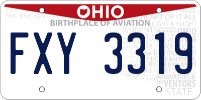 OH license plate FXY3319