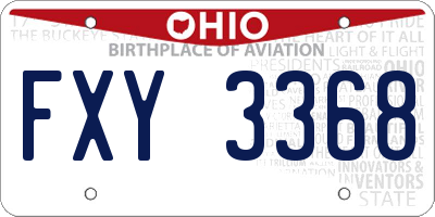 OH license plate FXY3368