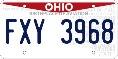 OH license plate FXY3968