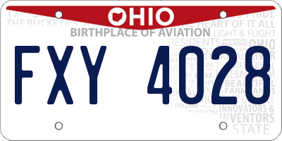 OH license plate FXY4028