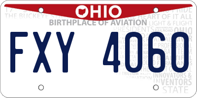 OH license plate FXY4060