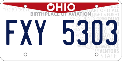 OH license plate FXY5303
