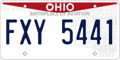 OH license plate FXY5441