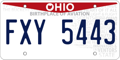 OH license plate FXY5443
