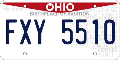 OH license plate FXY5510