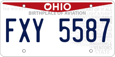 OH license plate FXY5587