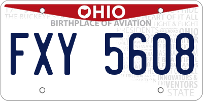 OH license plate FXY5608