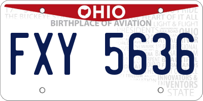 OH license plate FXY5636