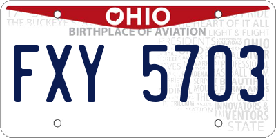 OH license plate FXY5703