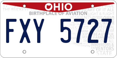 OH license plate FXY5727