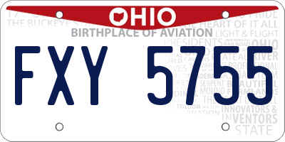 OH license plate FXY5755