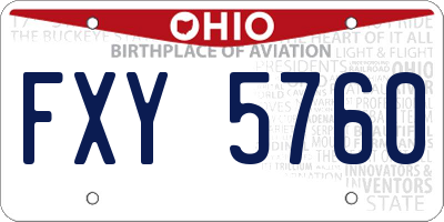 OH license plate FXY5760