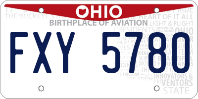 OH license plate FXY5780