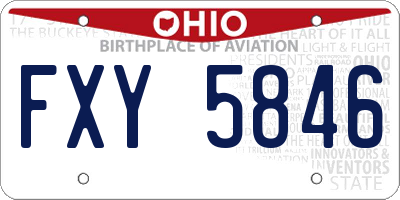 OH license plate FXY5846