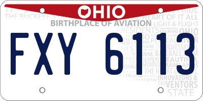 OH license plate FXY6113