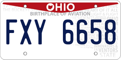 OH license plate FXY6658
