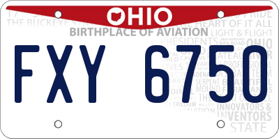 OH license plate FXY6750