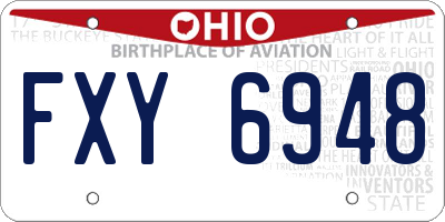 OH license plate FXY6948