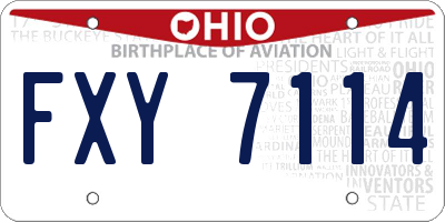 OH license plate FXY7114