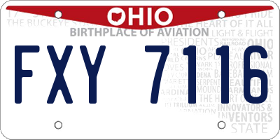 OH license plate FXY7116