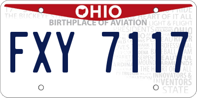 OH license plate FXY7117