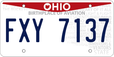 OH license plate FXY7137