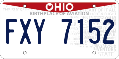 OH license plate FXY7152