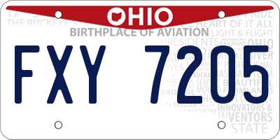 OH license plate FXY7205