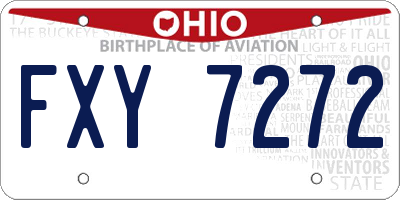 OH license plate FXY7272