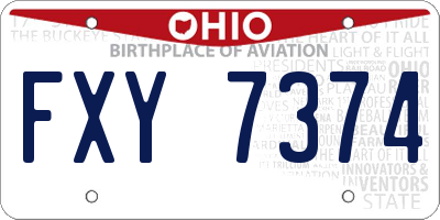 OH license plate FXY7374