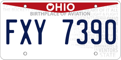 OH license plate FXY7390