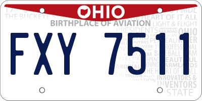 OH license plate FXY7511