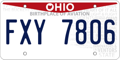 OH license plate FXY7806