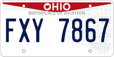 OH license plate FXY7867