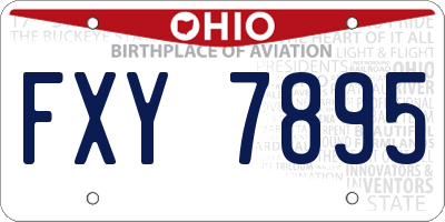 OH license plate FXY7895