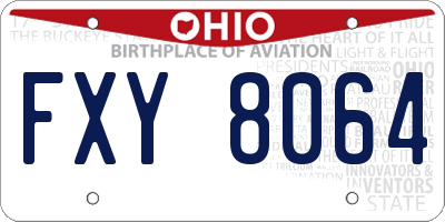OH license plate FXY8064