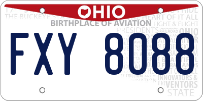 OH license plate FXY8088