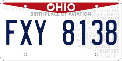 OH license plate FXY8138