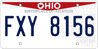 OH license plate FXY8156