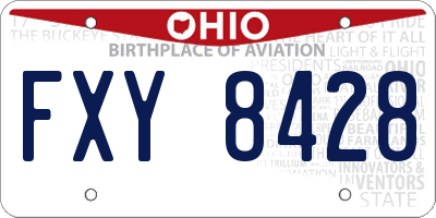 OH license plate FXY8428