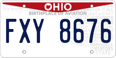 OH license plate FXY8676