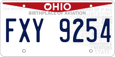 OH license plate FXY9254