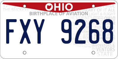 OH license plate FXY9268