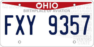 OH license plate FXY9357