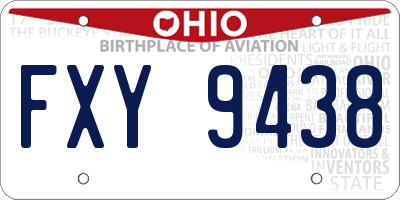 OH license plate FXY9438
