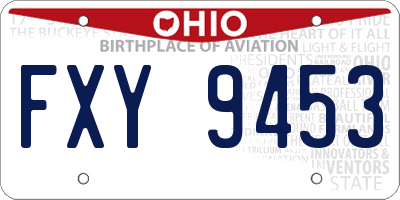 OH license plate FXY9453